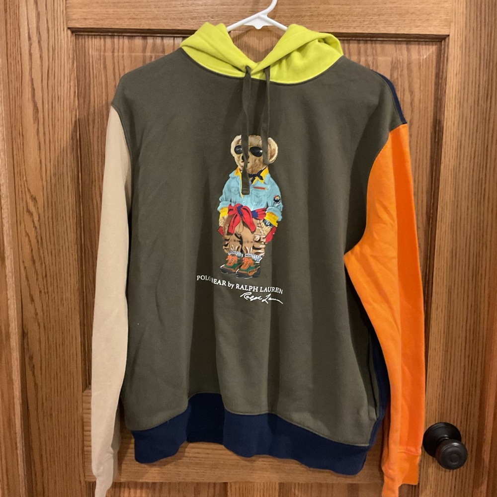 Polo Ralph Lauren Polo Bear Colorblock Hoodie Sweatshirt Size M